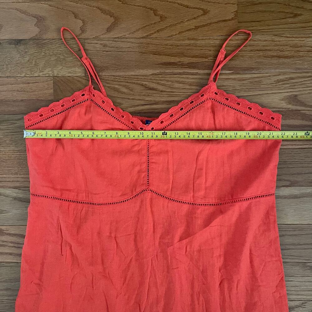 Old Navy Linen Blend Slip Dress Womens XXL Tall Warm Sunset Orange Summer Casual - Picture 8 of 11